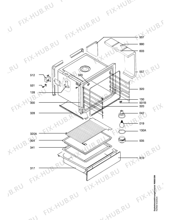 Взрыв-схема плиты (духовки) Aeg 5033V-EW EURO - Схема узла Oven